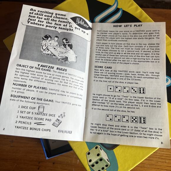 Vintage Classic Yahtzee Board Dice Game 1956 NEW - Picture 7 of 7